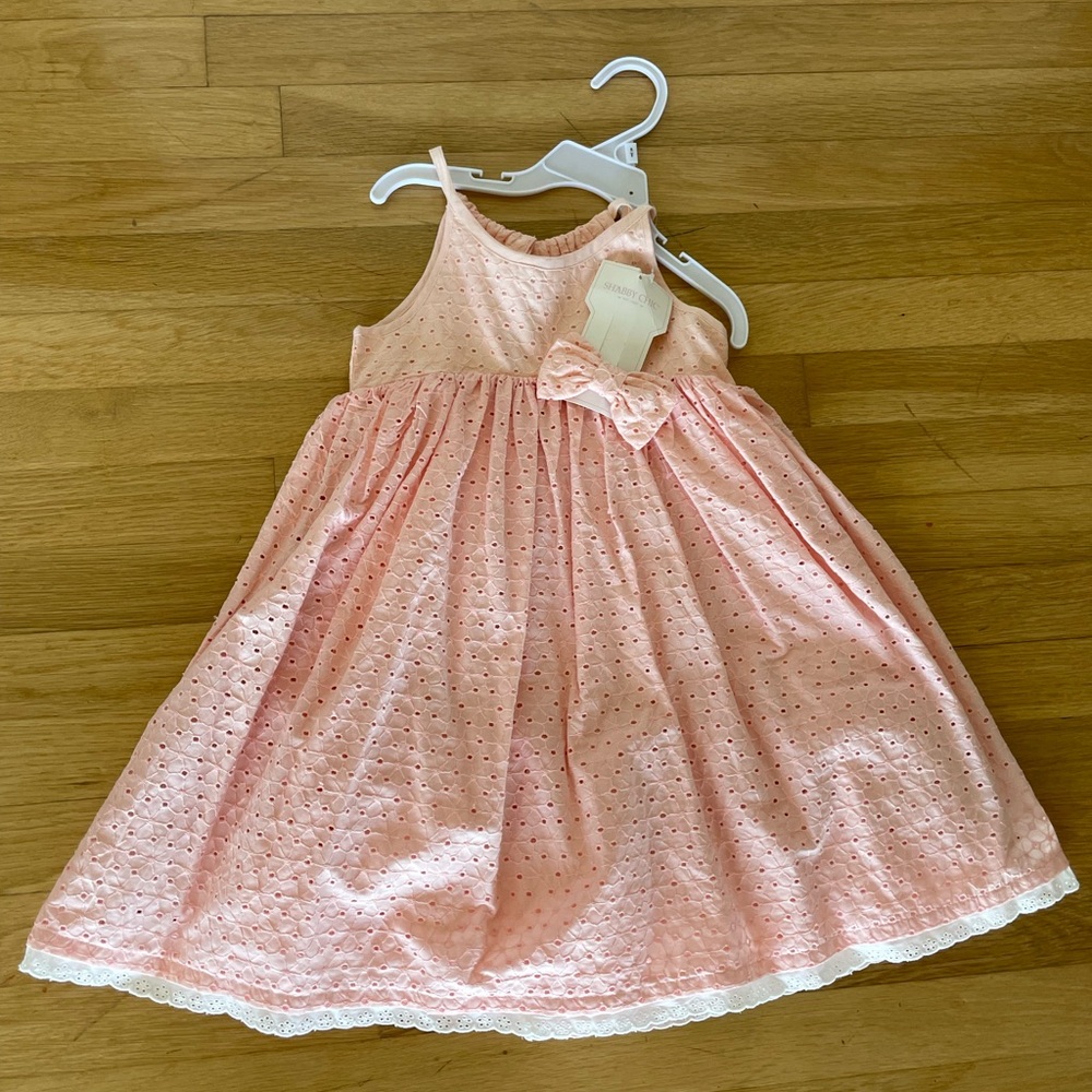 Shabby chic girls pink dress